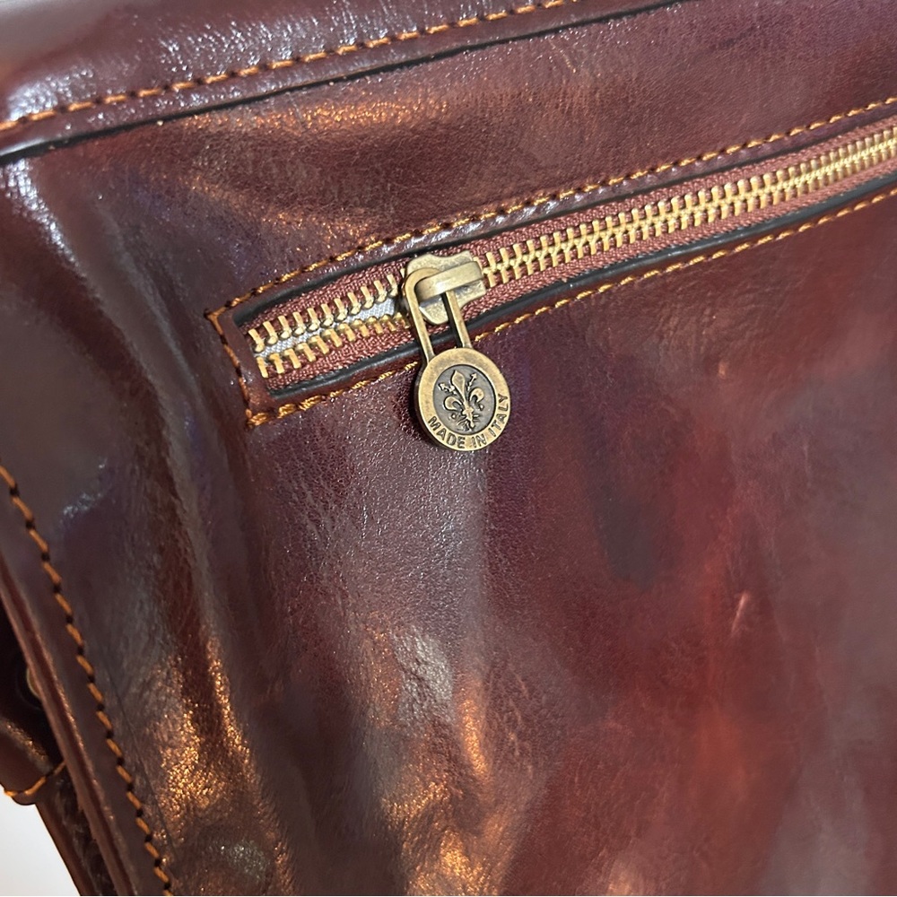 Real Leather Time Resistance Messenger Laptop Briefcase Bag - Picture 6 of 10